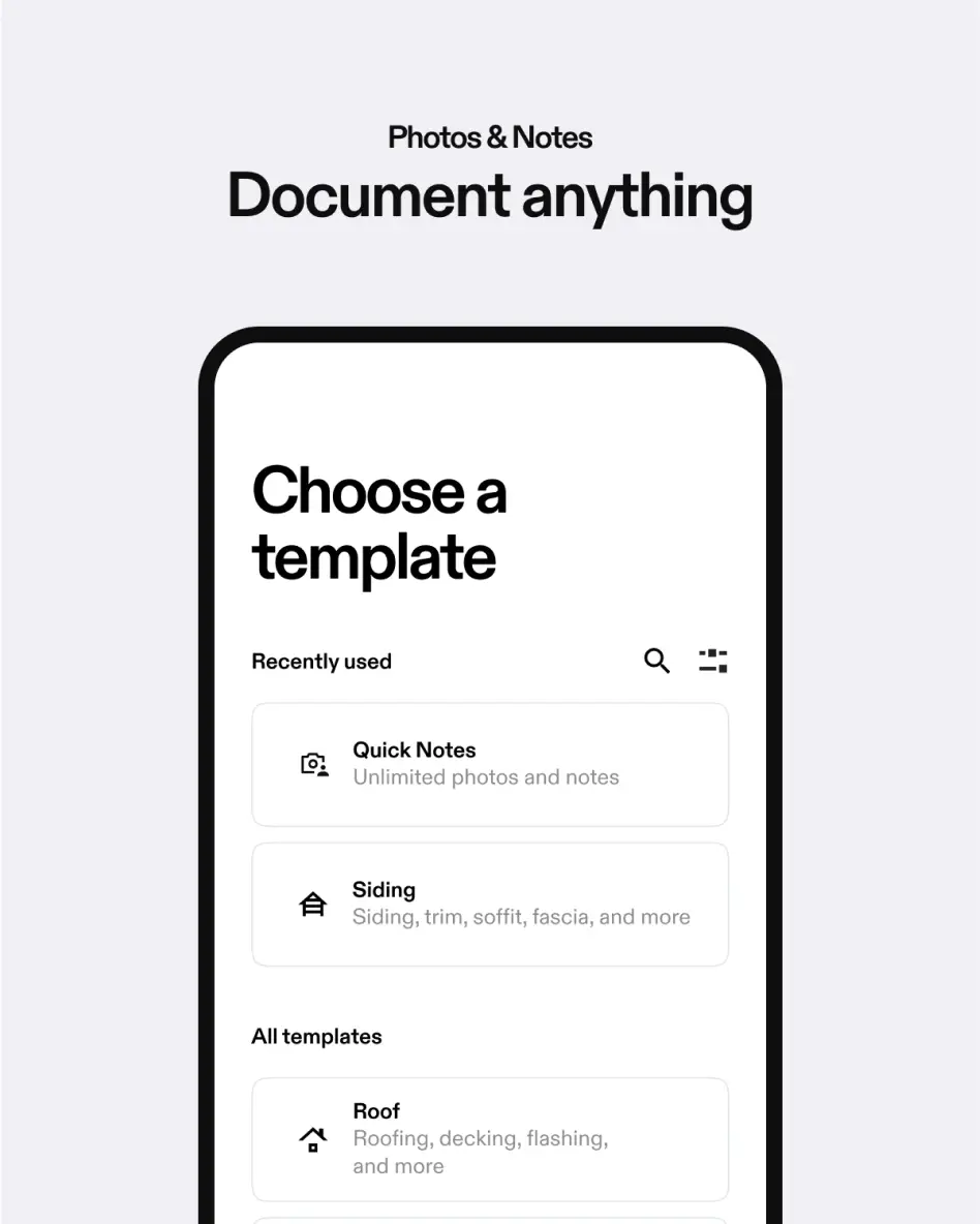 App example for Photos and Notes.
