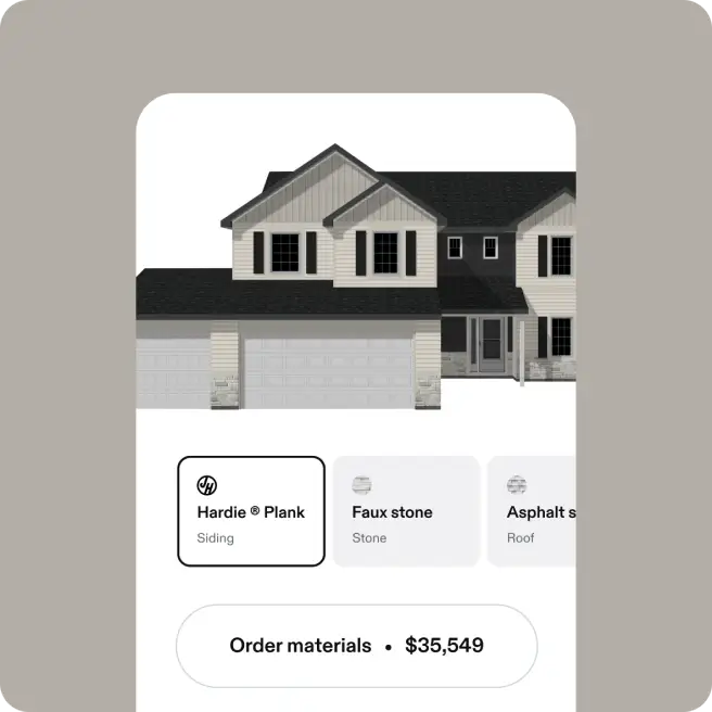 Material list cost example.